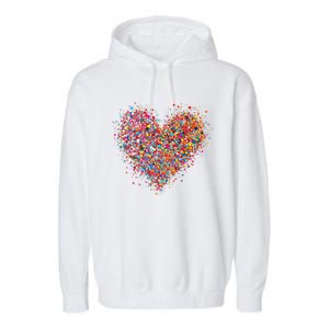 Confetti Heart Valentines Day Garment-Dyed Fleece Hoodie