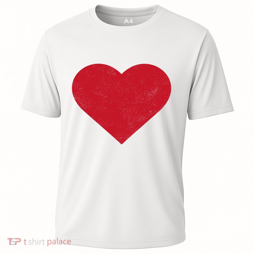 Cute Heart Valentines Day Vintage Distressed Red Performance Shirt