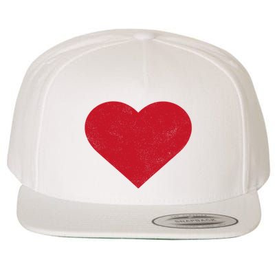 Cute Heart Valentines Day Vintage Distressed Red Wool Snapback Cap