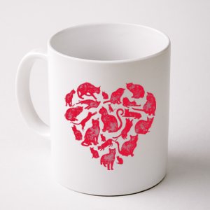 Cat Heart Valentines Day Funny Kitty Kitten Lovers Coffee Mug