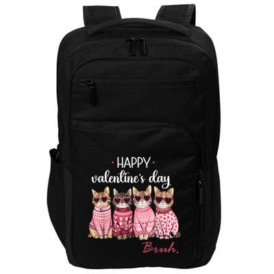 Cats Happy Valentines Day Bruh Boy Cats Lovers Impact Tech Backpack