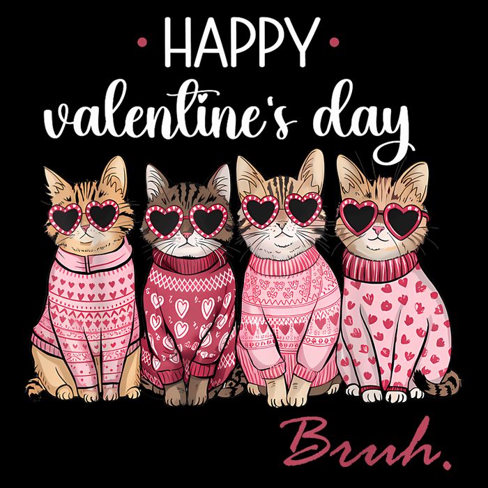 Cats Happy Valentines Day Bruh Boy Cats Lovers Button