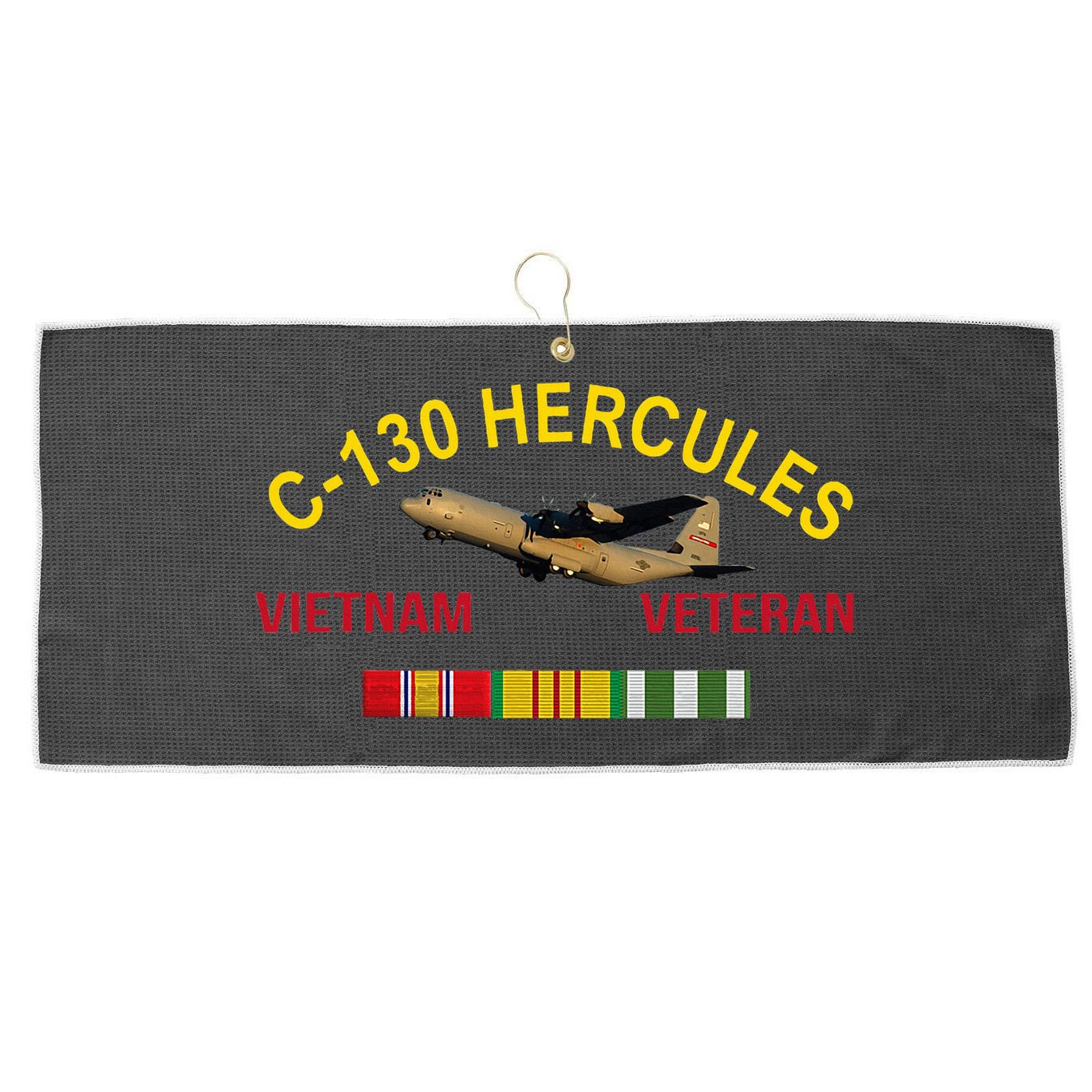 C130 Hercules Vietnam War C 130 Vietnam Veteran Large Microfiber Waffle Golf Towel