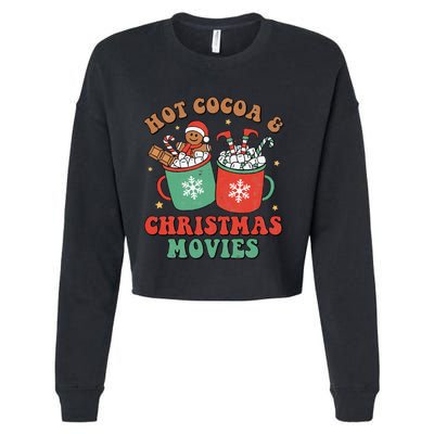 Cozy Holiday Vibes Festive Gingerbread Man Mug Cropped Pullover Crew