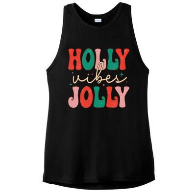 Cute Holly Vibes Jolly Ladies PosiCharge Tri-Blend Wicking Tank