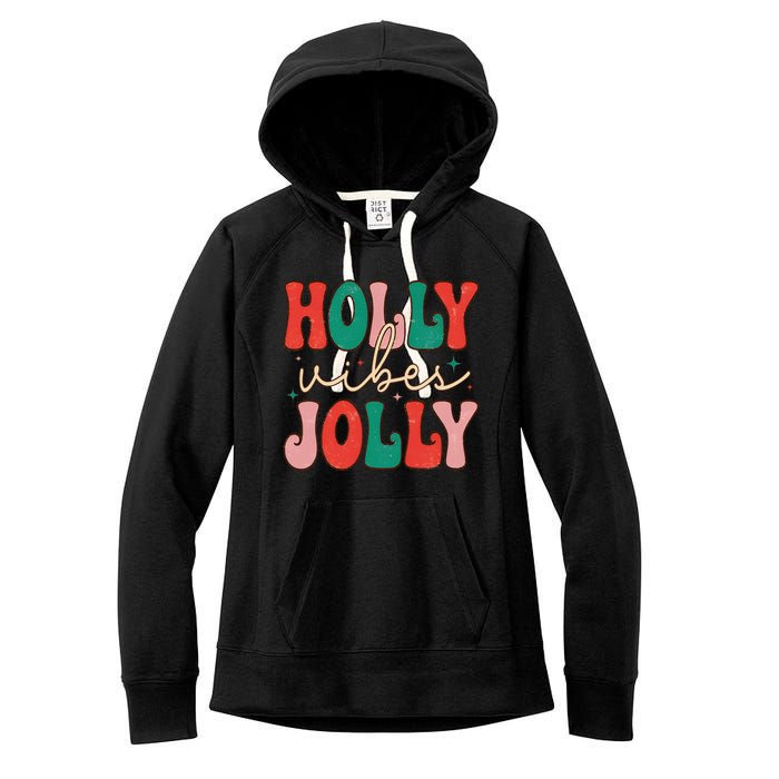 Cute Holly Vibes Jolly Women's Fleece Hoodie