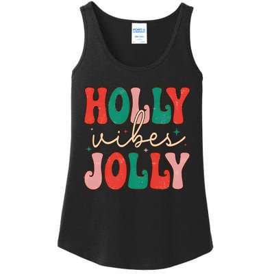 Cute Holly Vibes Jolly Ladies Essential Tank