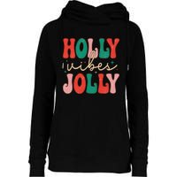 Cute Holly Vibes Jolly Womens Funnel Neck Pullover Hood