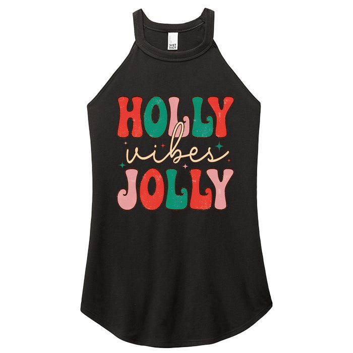 Cute Holly Vibes Jolly Women's Perfect Tri Rocker Tank