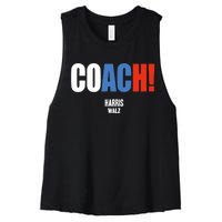 Coach Harris Waltz 2024 Kamala Harris Coach Walz 2024 Coach Women's Racerback Cropped Tank