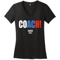 Coach Harris Waltz 2024 Kamala Harris Coach Walz 2024 Coach Women's V-Neck T-Shirt