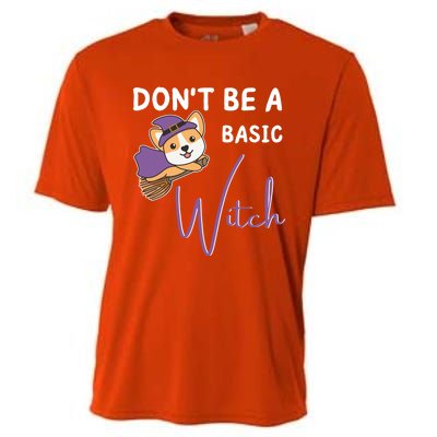 Corgi Halloween Witch Witches Dont Be A Basic Witch Gift Cooling Performance Crew T-Shirt