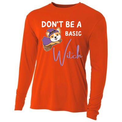 Corgi Halloween Witch Witches Dont Be A Basic Witch Gift Cooling Performance Long Sleeve Crew