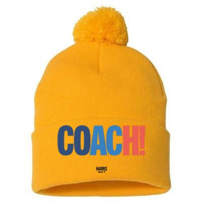 Coach Harris Walz Pom Pom 12in Knit Beanie