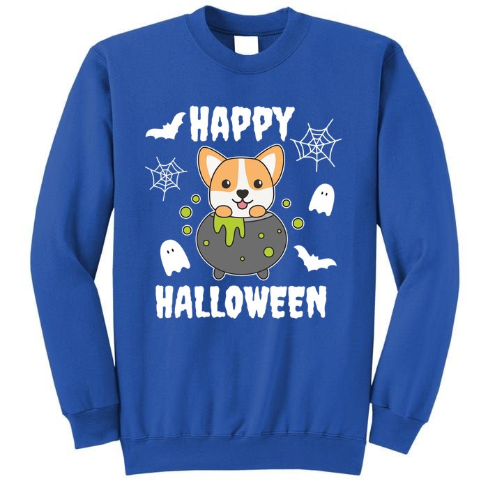 Corgi Halloween Witchs Cauldron Bat Happy Halloween Cute Gift Sweatshirt