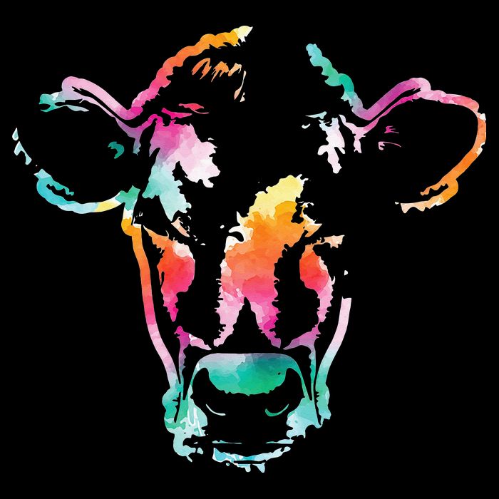 Cow Head Watercolor Art Farm Cow Lover Button