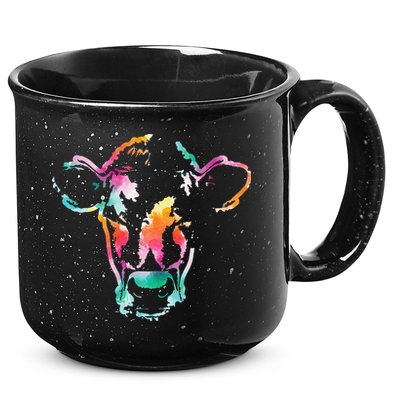 Cow Head Watercolor Art Farm Cow Lover 15oz Campfire Ceramic Mug