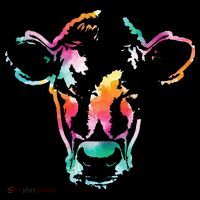 Cow Head Watercolor Art Farm Cow Lover Kids T-Shirt