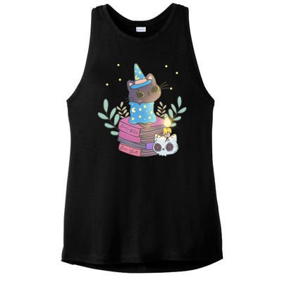 Cute Halloween Witch Cat Ladies PosiCharge Tri-Blend Wicking Tank