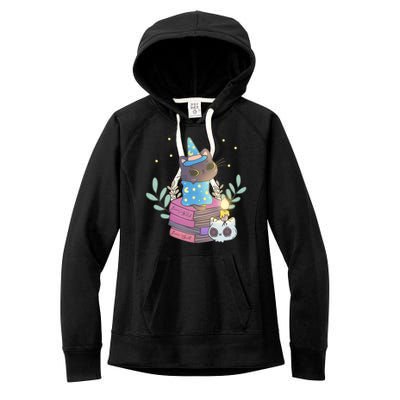 Cute Halloween Witch Cat Women's Fleece Hoodie