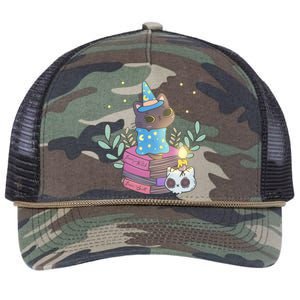 Cute Halloween Witch Cat Retro Rope Trucker Hat Cap