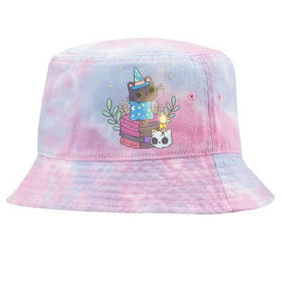 Cute Halloween Witch Cat Tie-Dyed Bucket Hat