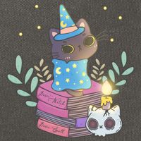 Cute Halloween Witch Cat Cotton Canvas Backpack