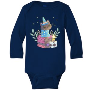 Cute Halloween Witch Cat Baby Long Sleeve Bodysuit