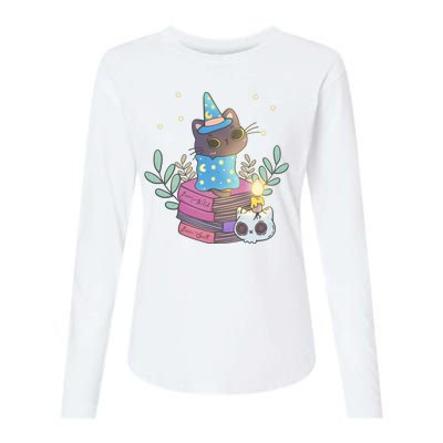 Cute Halloween Witch Cat Womens Cotton Relaxed Long Sleeve T-Shirt