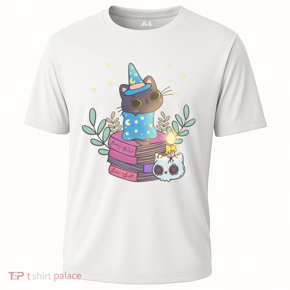 Cute Halloween Witch Cat Performance Shirt