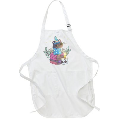 Cute Halloween Witch Cat Full-Length Apron With Pockets