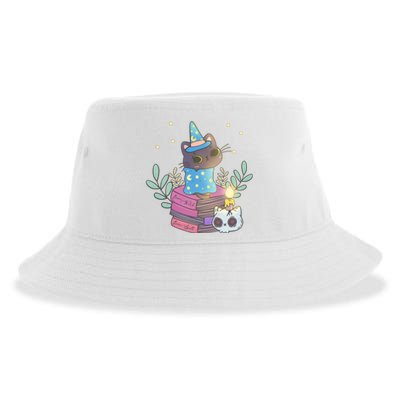 Cute Halloween Witch Cat Sustainable Bucket Hat