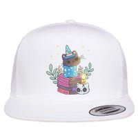 Cute Halloween Witch Cat Flat Bill Trucker Hat