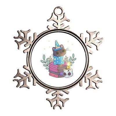 Cute Halloween Witch Cat Metallic Star Ornament