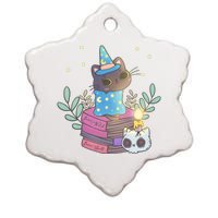 Cute Halloween Witch Cat Ceramic Star Ornament