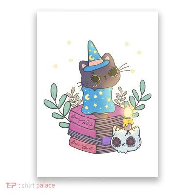 Cute Halloween Witch Cat Poster