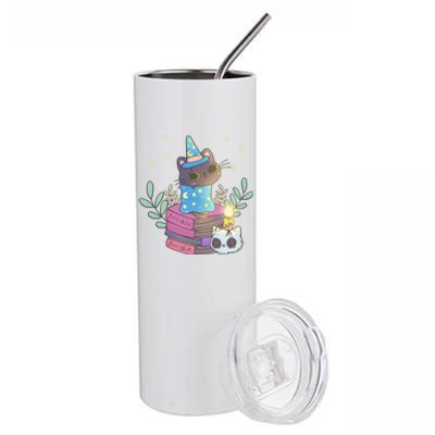 Cute Halloween Witch Cat Stainless Steel Tumbler