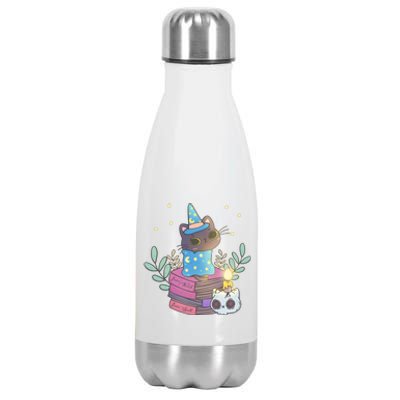 Cute Halloween Witch Cat Stainless Steel Insulated Water Bottle