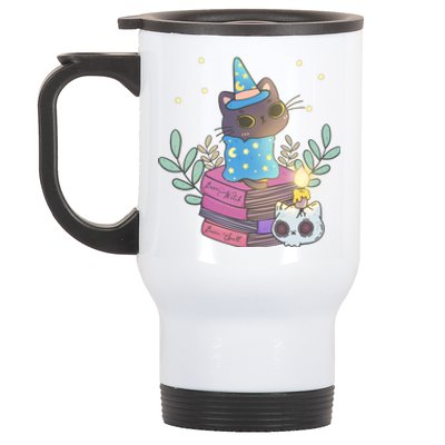 Cute Halloween Witch Cat Stainless Steel Travel Mug