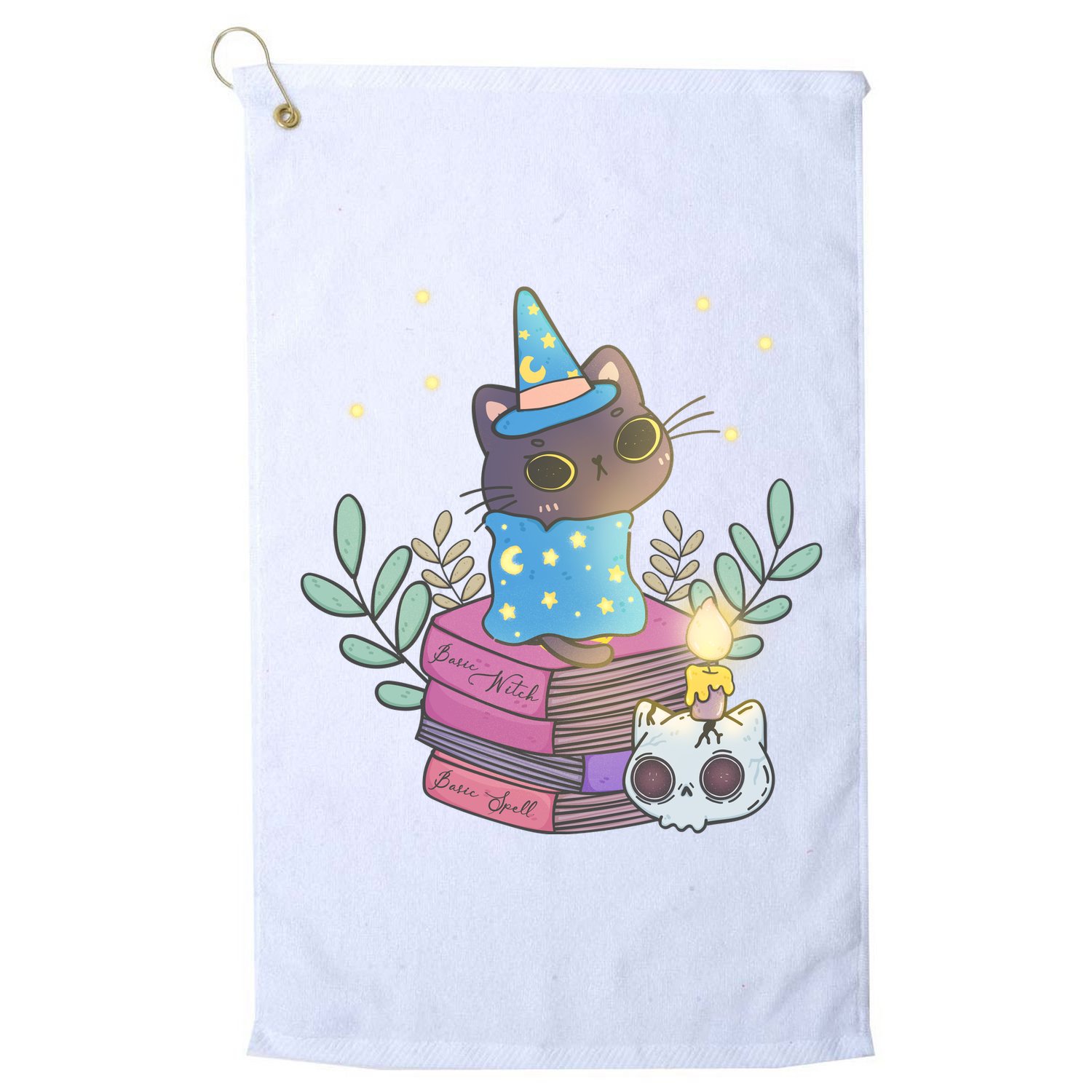 Cute Halloween Witch Cat Golf Towel