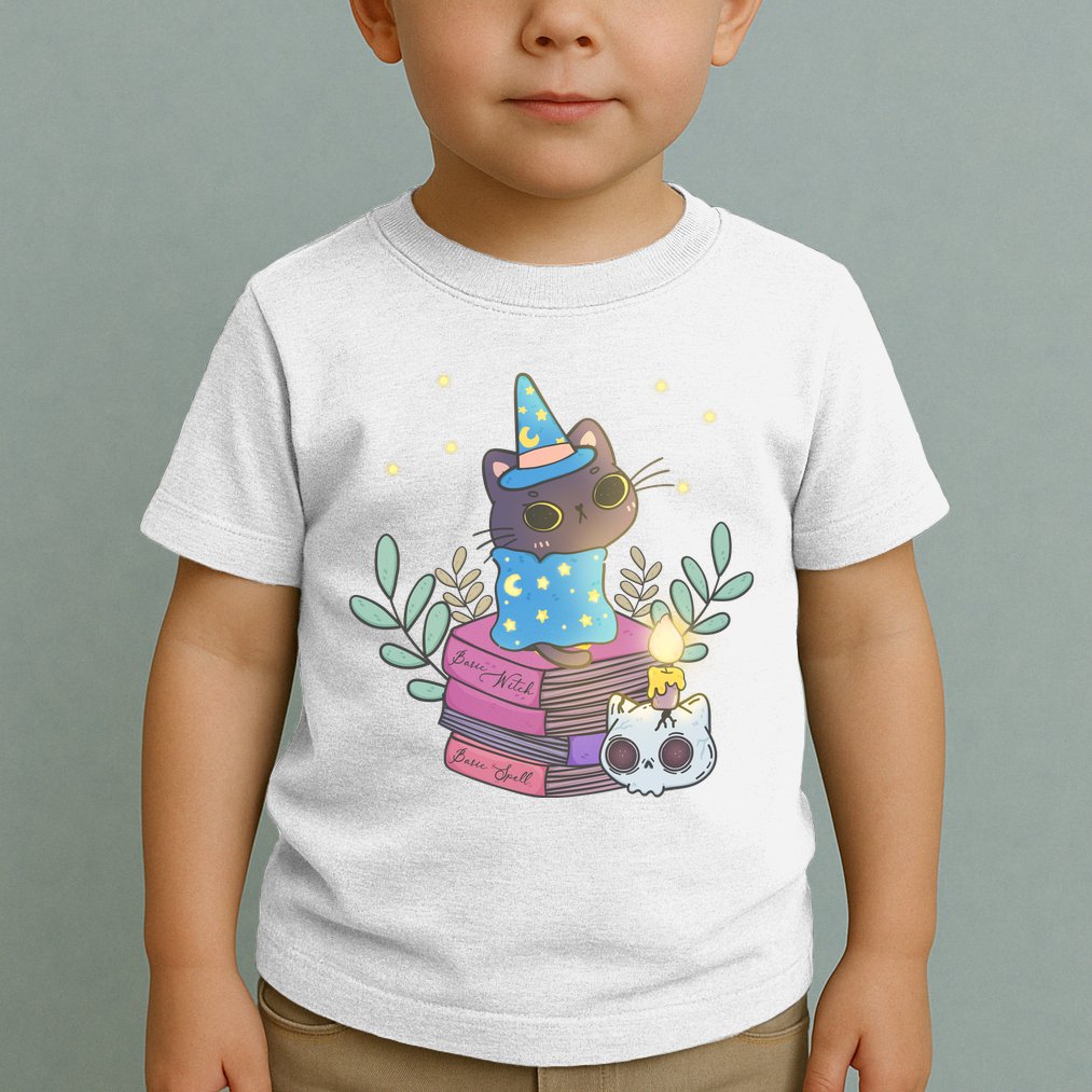 Cute Halloween Witch Cat Toddler T-Shirt