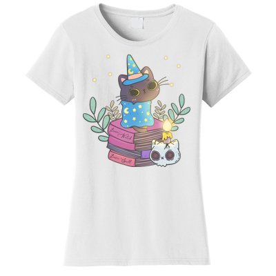 Cute Halloween Witch Cat Women's T-Shirt