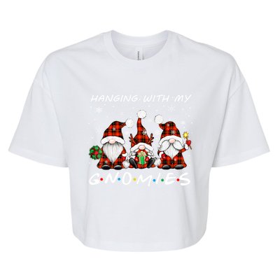 Christmas Hanging With My Gnomies Family Matching Pjs Gnome Gift Bella+Canvas Jersey Crop Tee