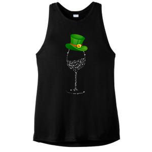 Clover Hat Wine Ing Party St Patricks Day Meaningful Gift Ladies PosiCharge Tri-Blend Wicking Tank