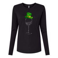 Clover Hat Wine Ing Party St Patricks Day Meaningful Gift Womens Cotton Relaxed Long Sleeve T-Shirt