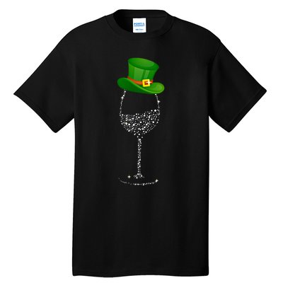 Clover Hat Wine Ing Party St Patricks Day Meaningful Gift Tall T-Shirt