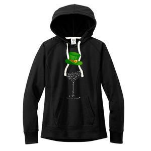 Clover Hat Wine Ing Party St Patricks Day Meaningful Gift Women's Fleece Hoodie