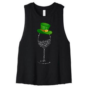 Clover Hat Wine Ing Party St Patricks Day Meaningful Gift Women's Racerback Cropped Tank