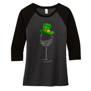 Clover Hat Wine Ing Party St Patricks Day Meaningful Gift Women's Tri-Blend 3/4-Sleeve Raglan Shirt