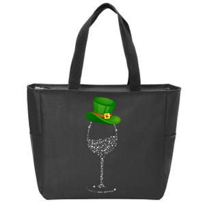 Clover Hat Wine Ing Party St Patricks Day Meaningful Gift Zip Tote Bag